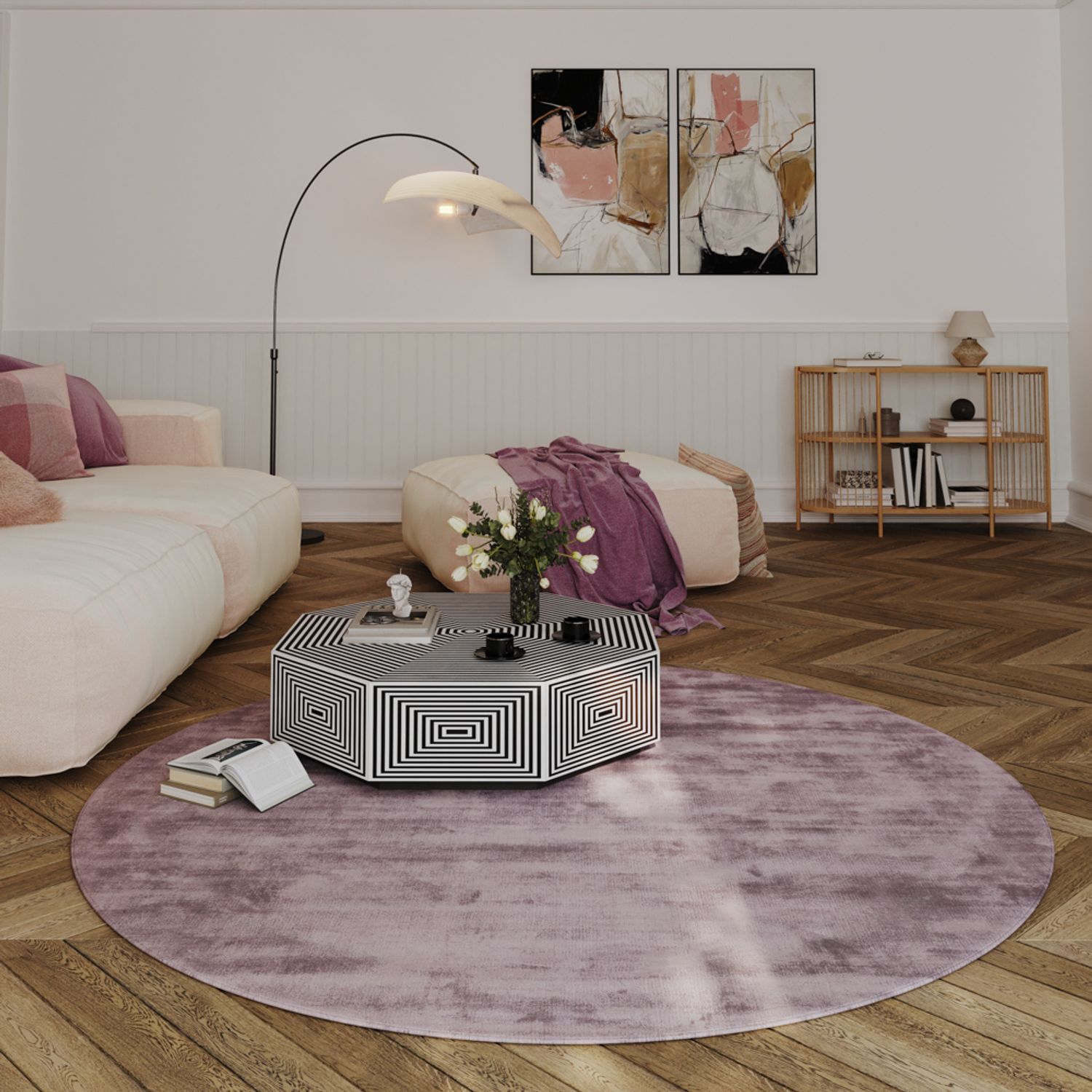 Tapis en viscose - Symphony - ronde