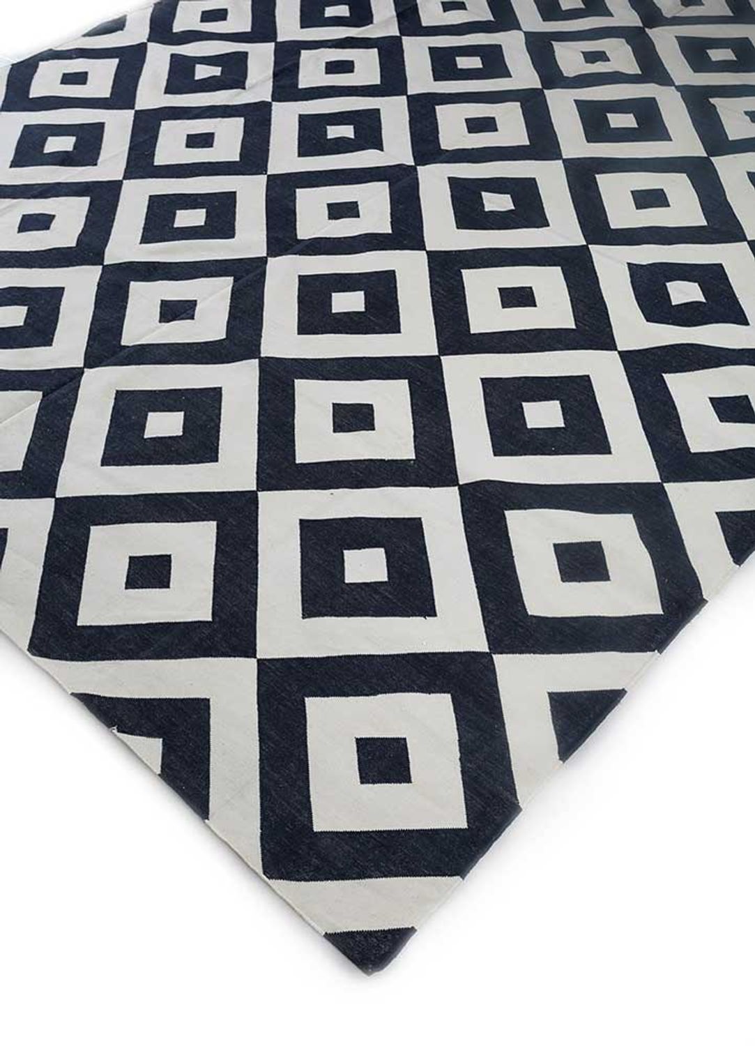 Alfombra Kelim - Tendencia - 300 x 240 cm - blanco y negro