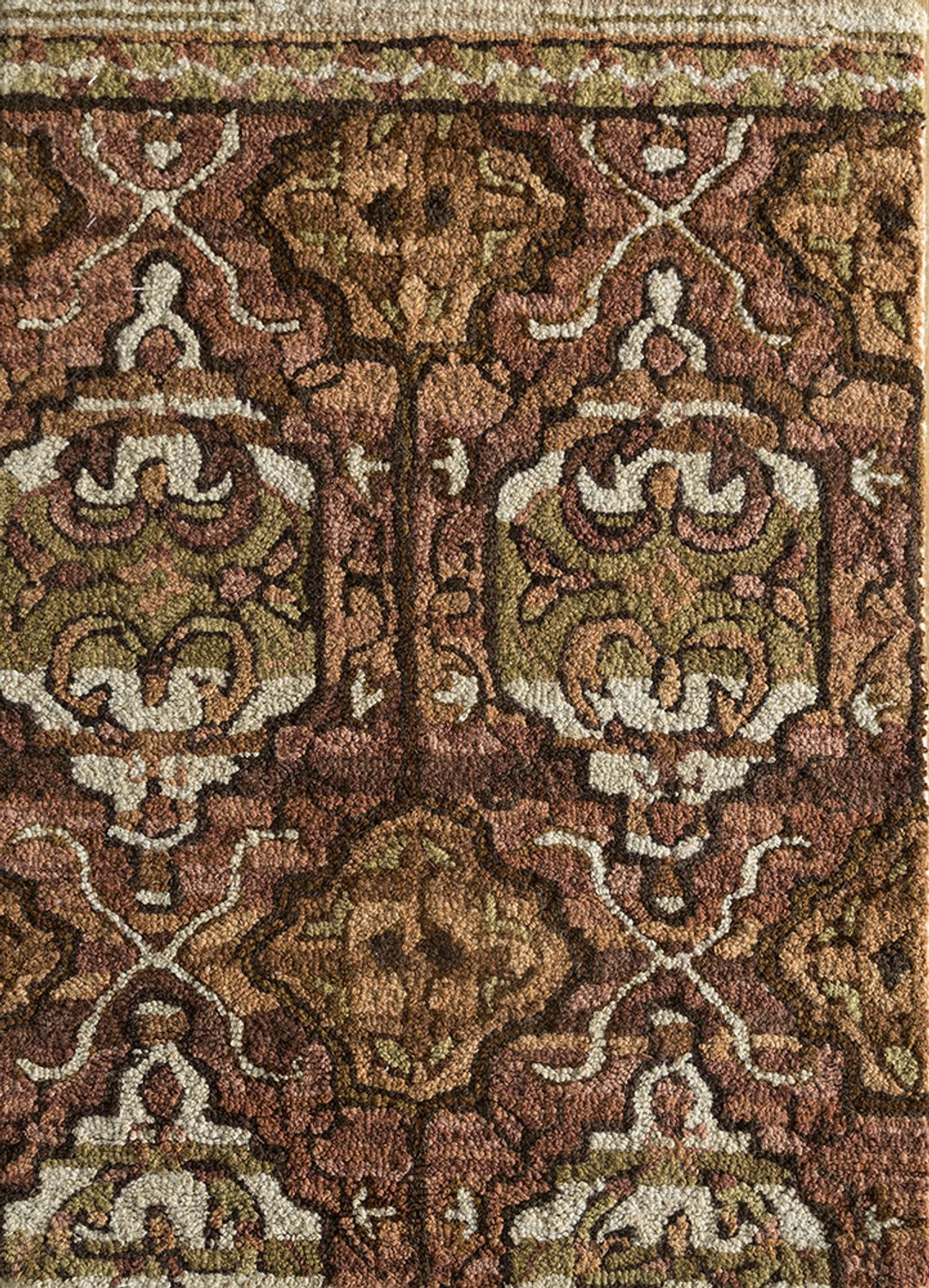 Alfombra de lana - 90 x 60 cm - beige oscuro