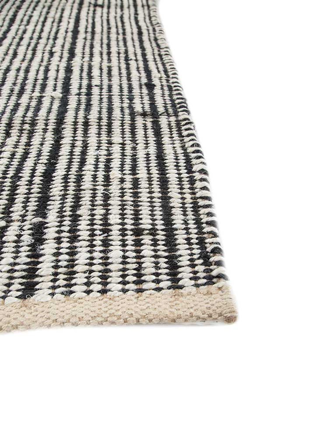 Alfombra de sisal - 240 x 150 cm - blanco y negro