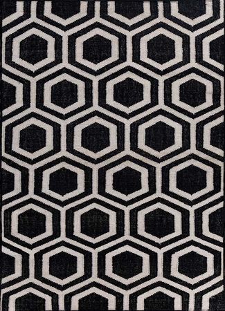 Wool Rug - 240 x 150 cm - black and white