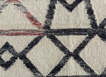 Wollen tapijt - 300 x 240 cm - zwart en wit