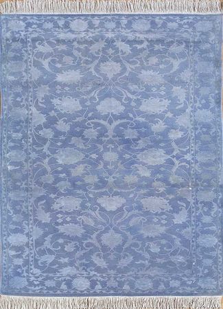 Tapis en laine - 150 x 75 cm - bleu de mer