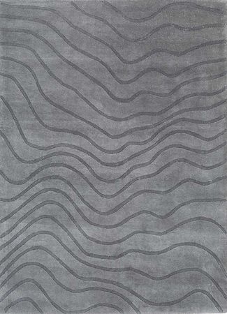 Tapis en laine - 198 x 138 cm - gris