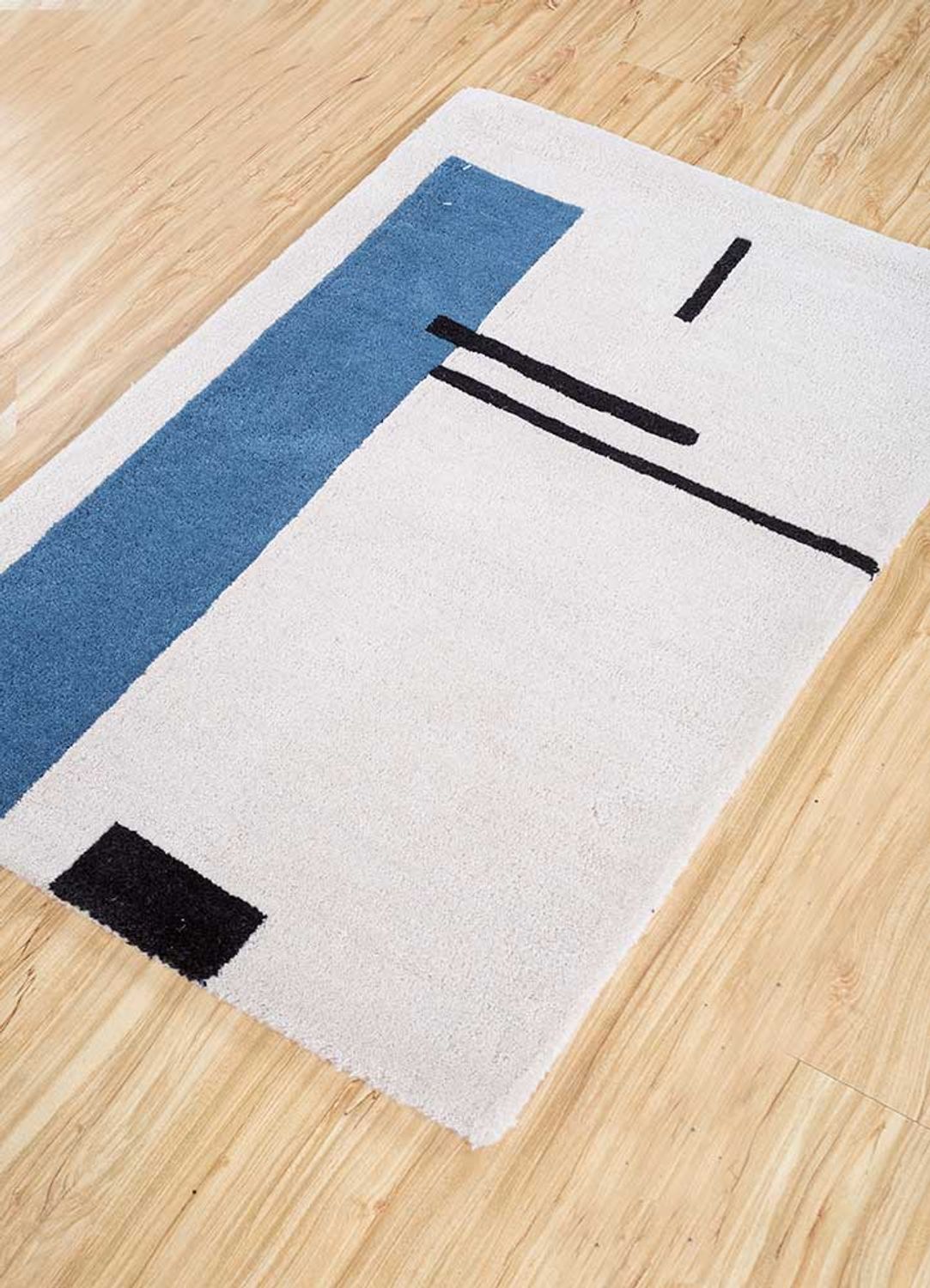 Alfombra de lana - 90 x 60 cm - crema