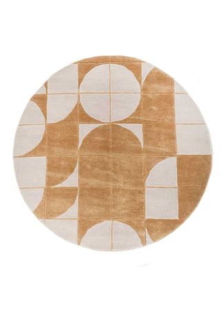 Wollen tapijt rond  - 180 x 180 cm - goud