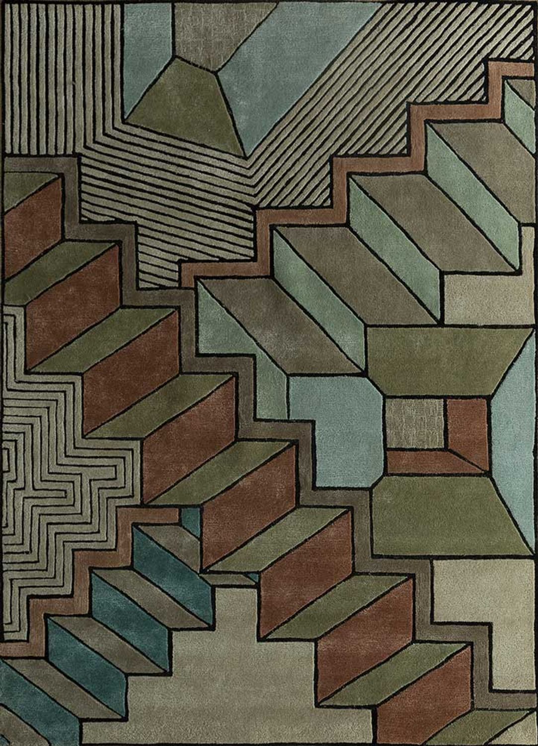 Alfombra de lana - 240 x 180 cm - verde