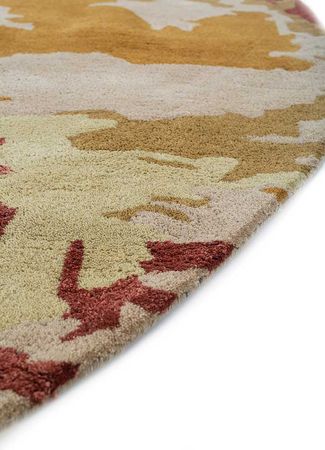 Vlněný koberec kulatý  - 210 x 210 cm - zlatá