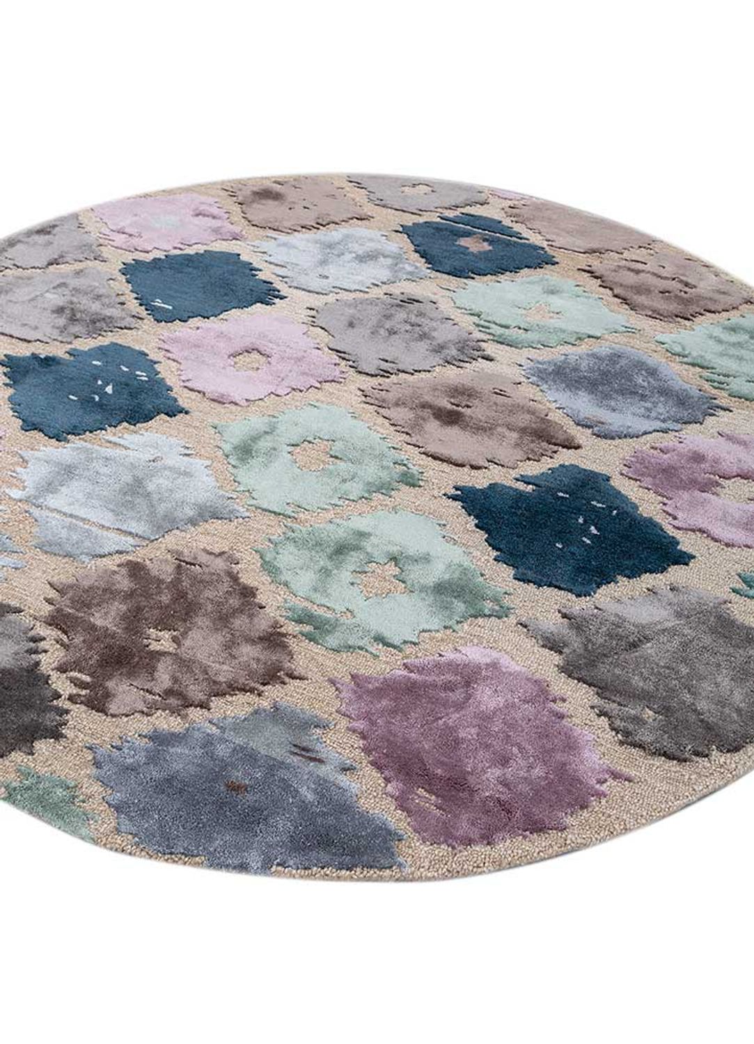 Alfombra de lana redondo  - 210 x 210 cm - beige