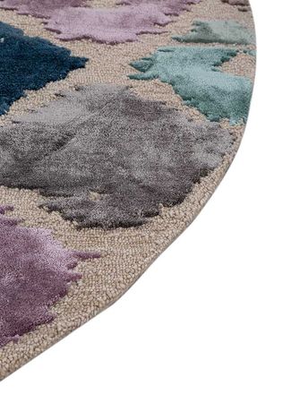 Vlněný koberec kulatý  - 210 x 210 cm - béžová