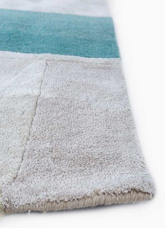 Wollen tapijt speciale vorm  - 270 x 180 cm - blauw