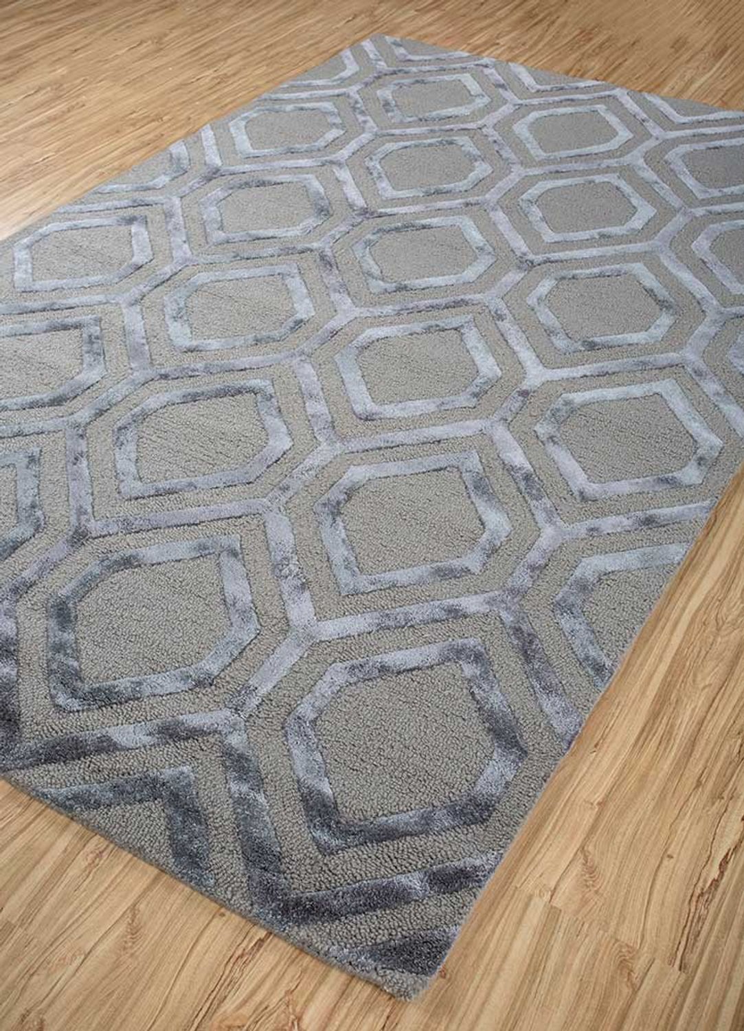 Alfombra de lana - 240 x 150 cm - gris