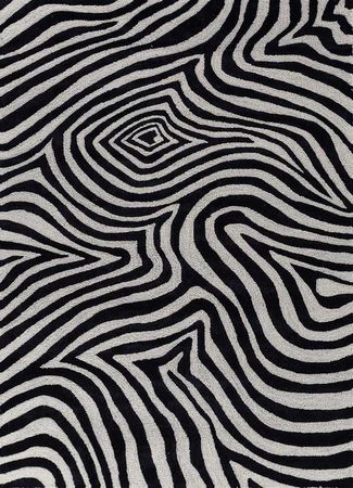 Alfombra de lana - 240 x 150 cm - blanco y negro