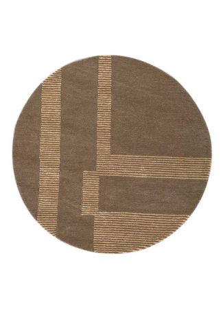 Alfombra de lana redondo  - 120 x 120 cm - beige