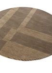 Wollteppich rund  - 120 x 120 cm - beige