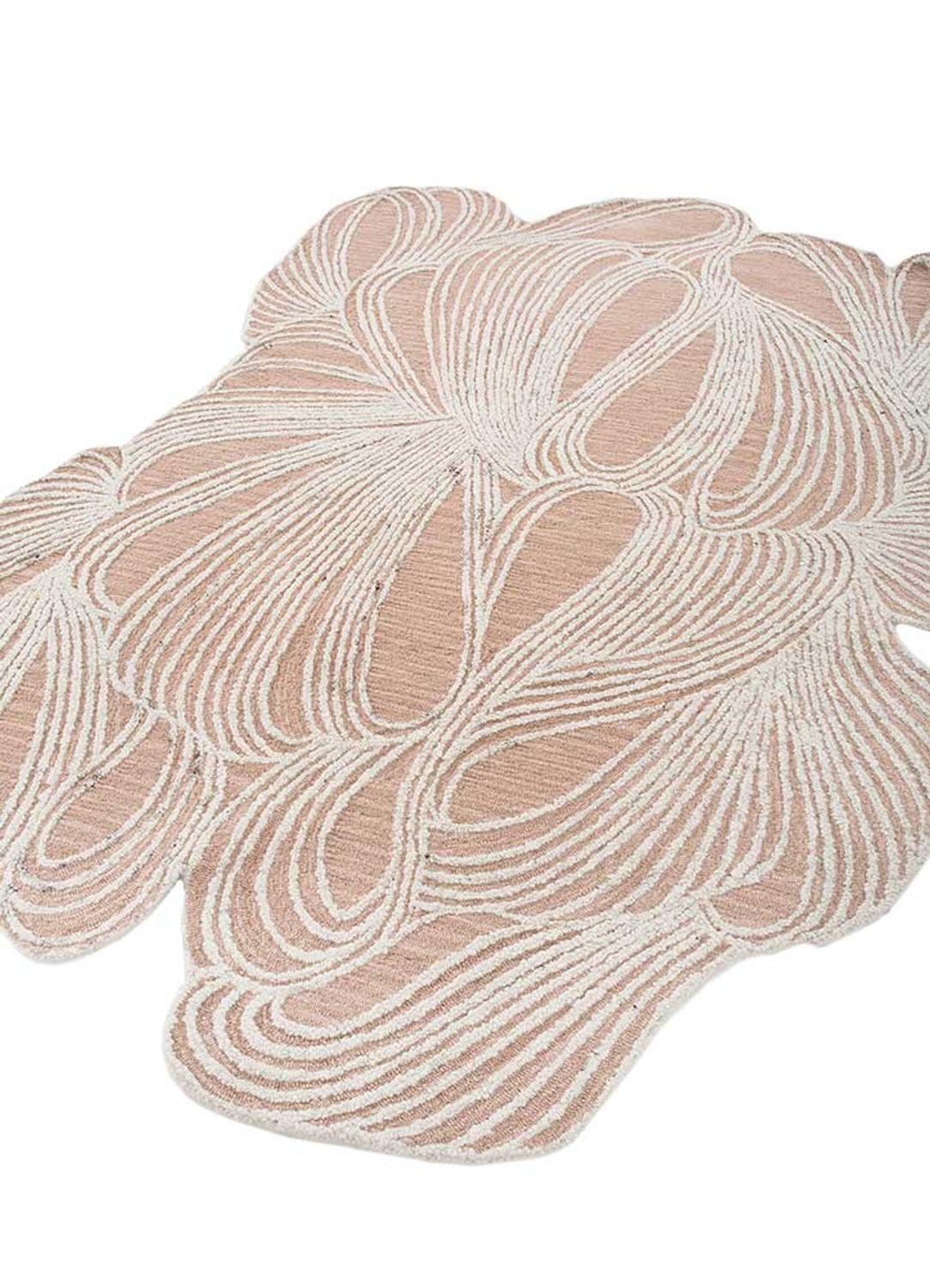 Alfombra de lana forma especial  - 233 x 173 cm - beige