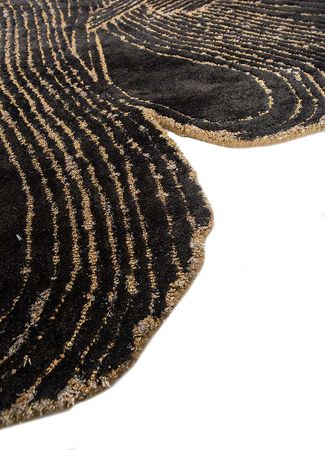 Wollen tapijt speciale vorm  - 163 x 150 cm - antraciet