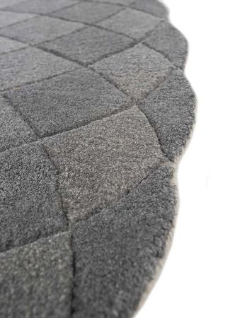 Ullteppe spesiell form  - 180 x 180 cm - grå