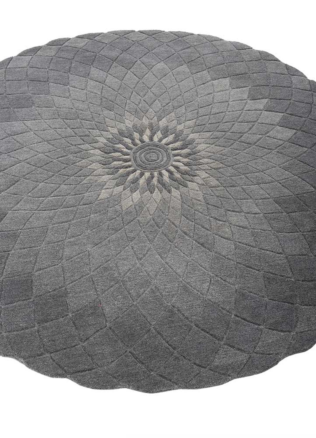 Tapis en laine originale  - 180 x 180 cm - gris