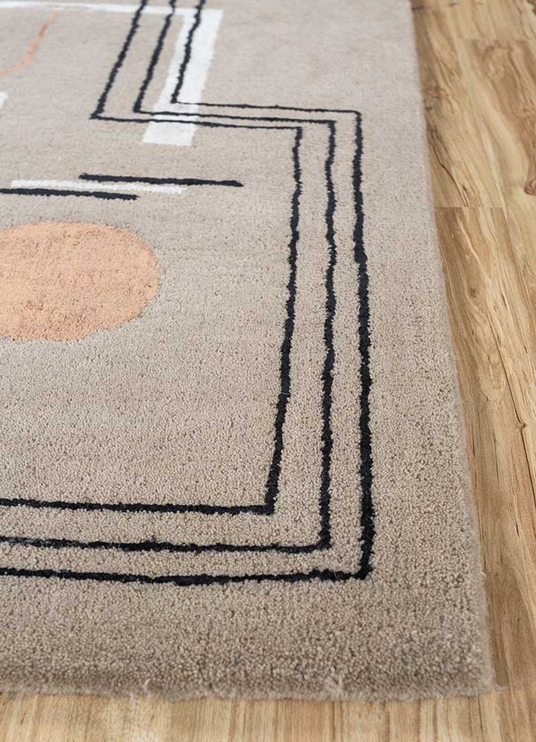 Alfombra de lana - 90 x 60 cm - beige