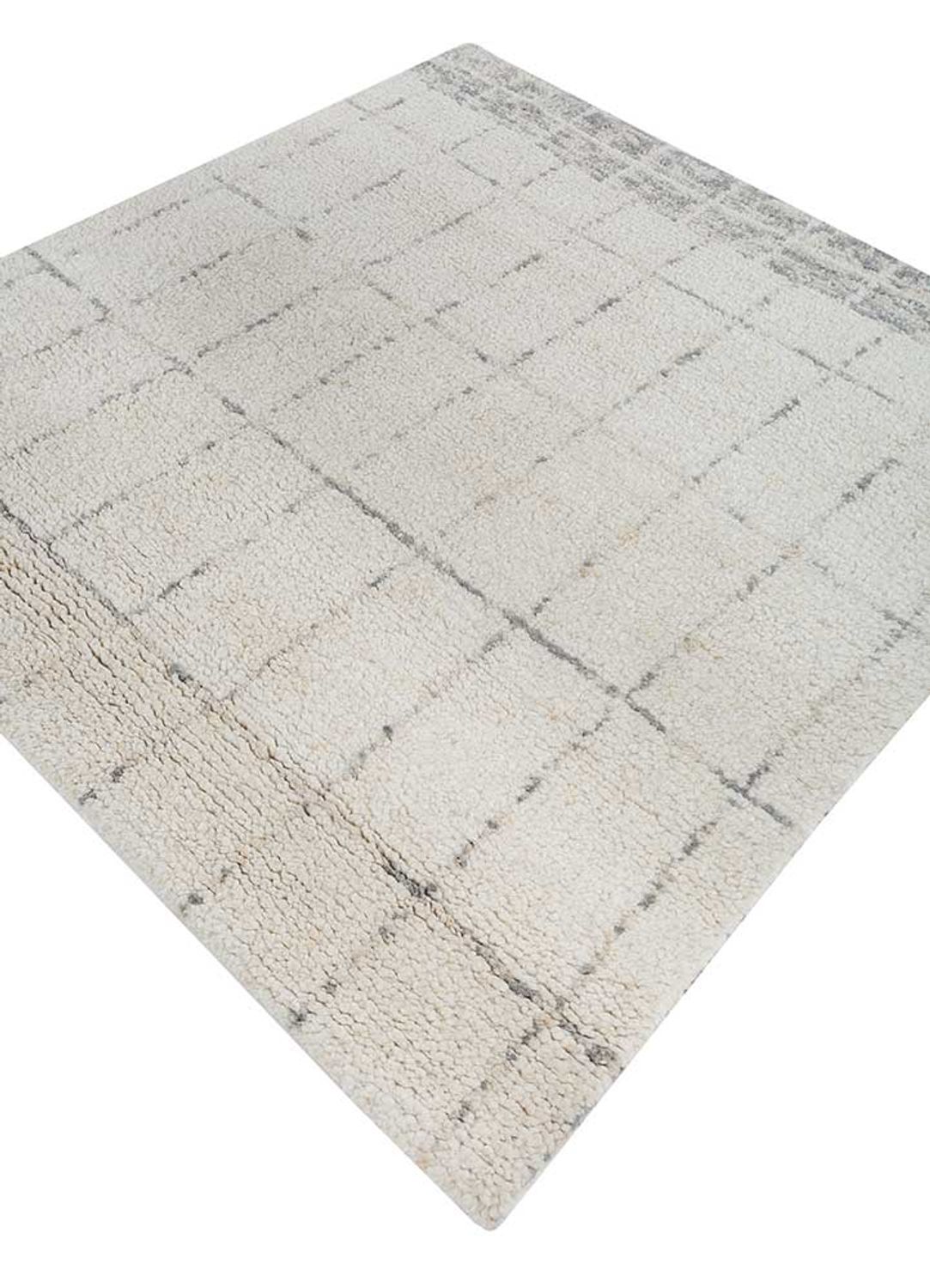 Wollteppich quadratisch  - 150 x 150 cm - creme