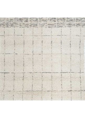 Wollteppich quadratisch  - 150 x 150 cm - creme