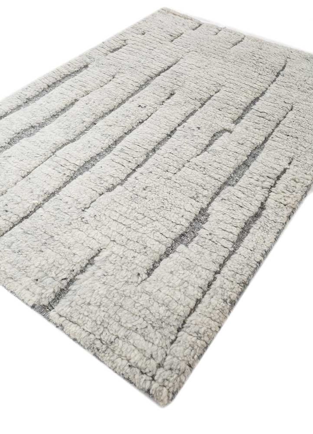 Alfombra de lana - 90 x 60 cm - gris claro