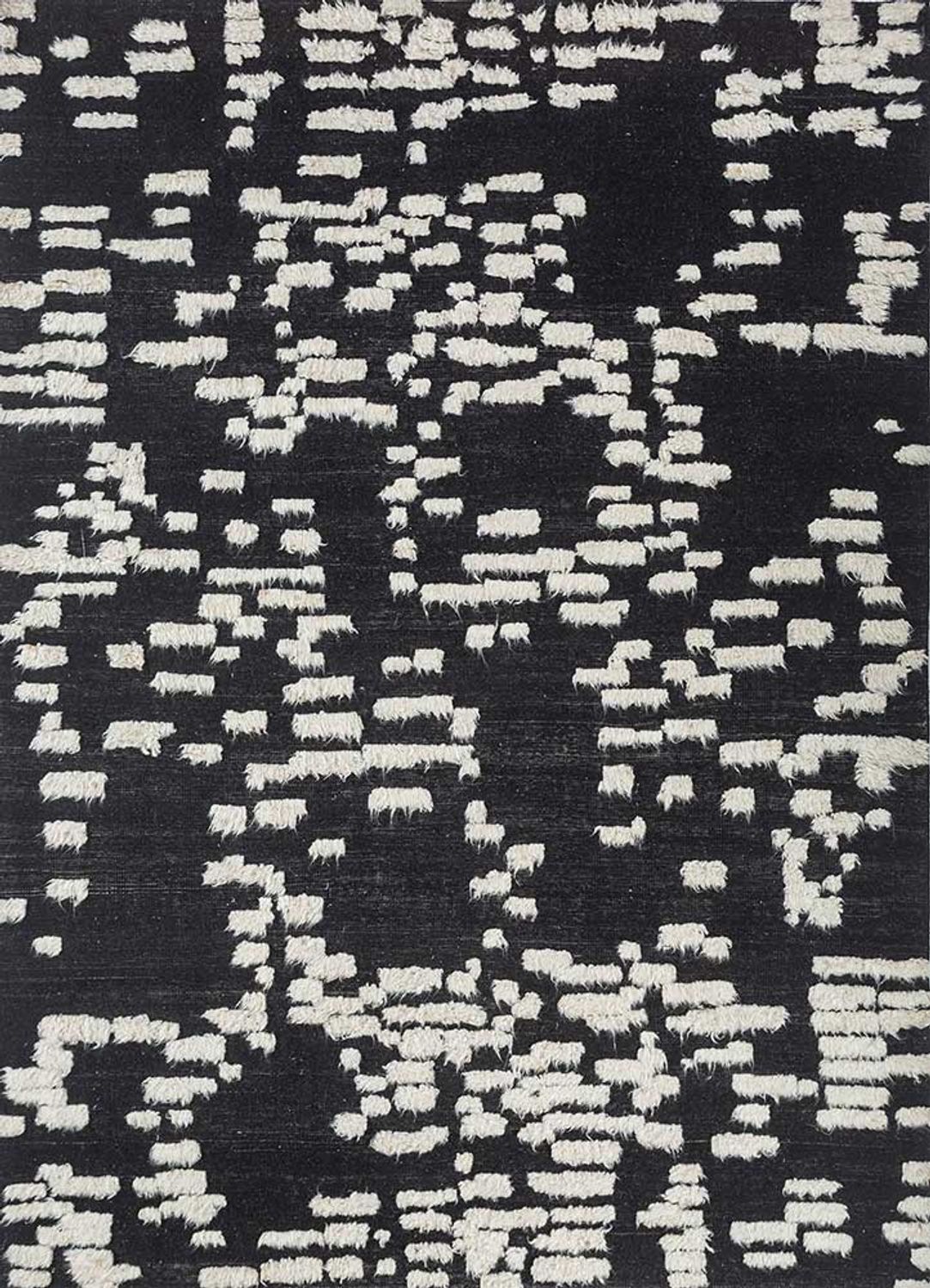 Wool Rug - 300 x 240 cm - black and white