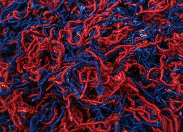 Løper Ullteppe - 365 x 124 cm - blå