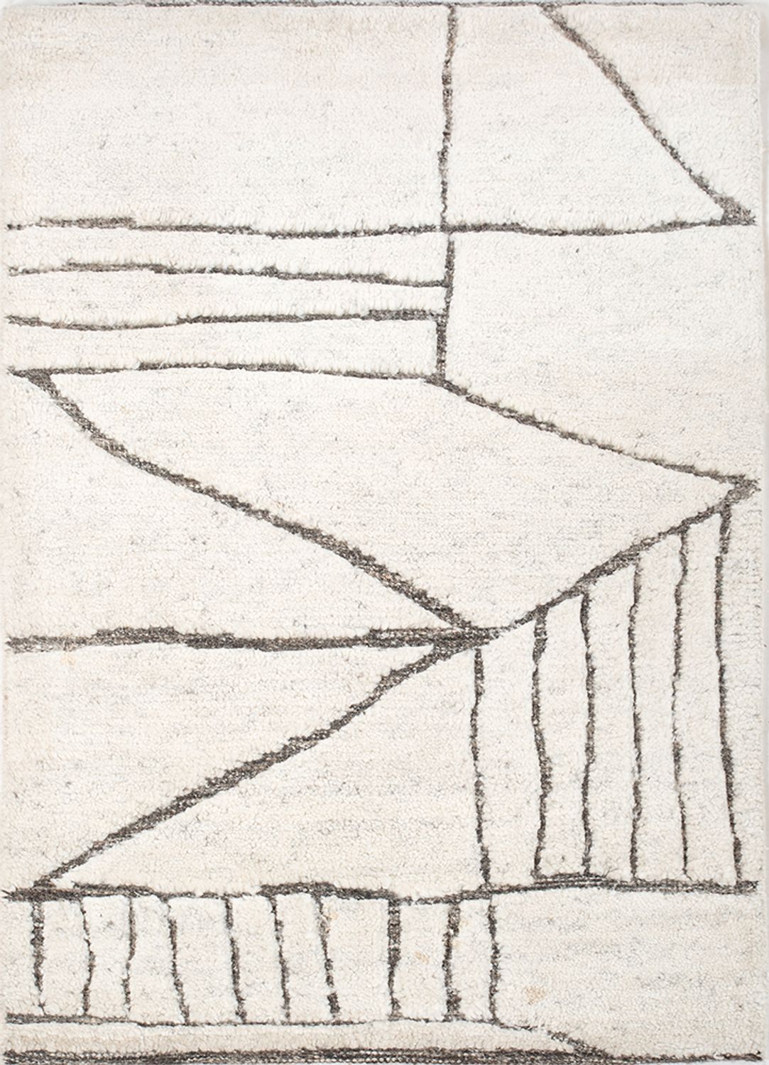 Alfombra de lana - 90 x 60 cm - crema