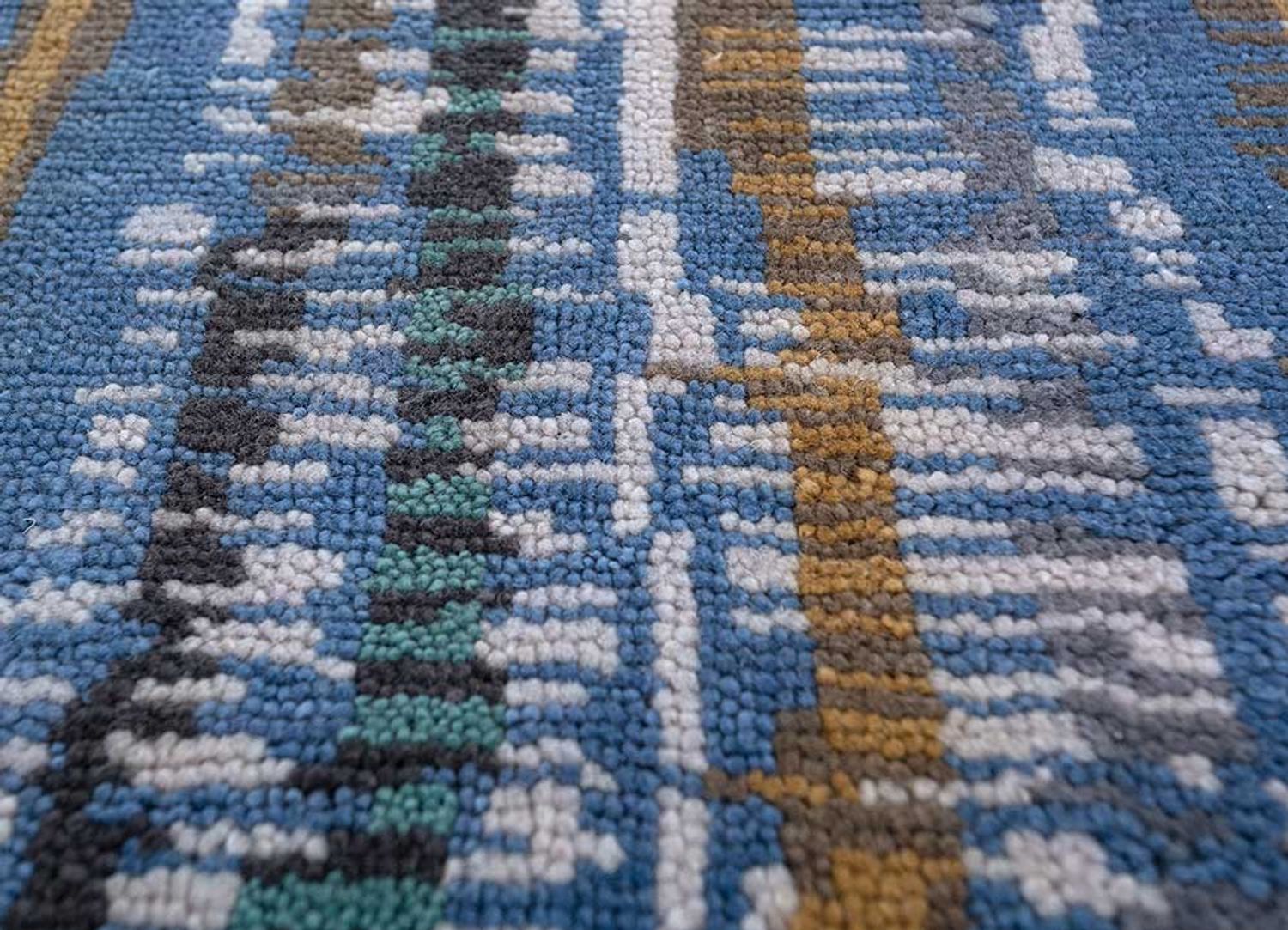 Alfombra de lana - 180 x 135 cm - azul