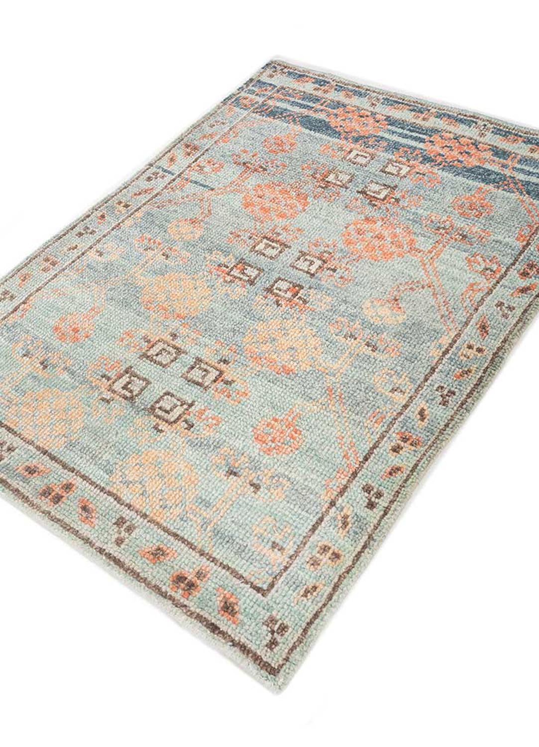 Tapis en laine - 90 x 60 cm - bleu