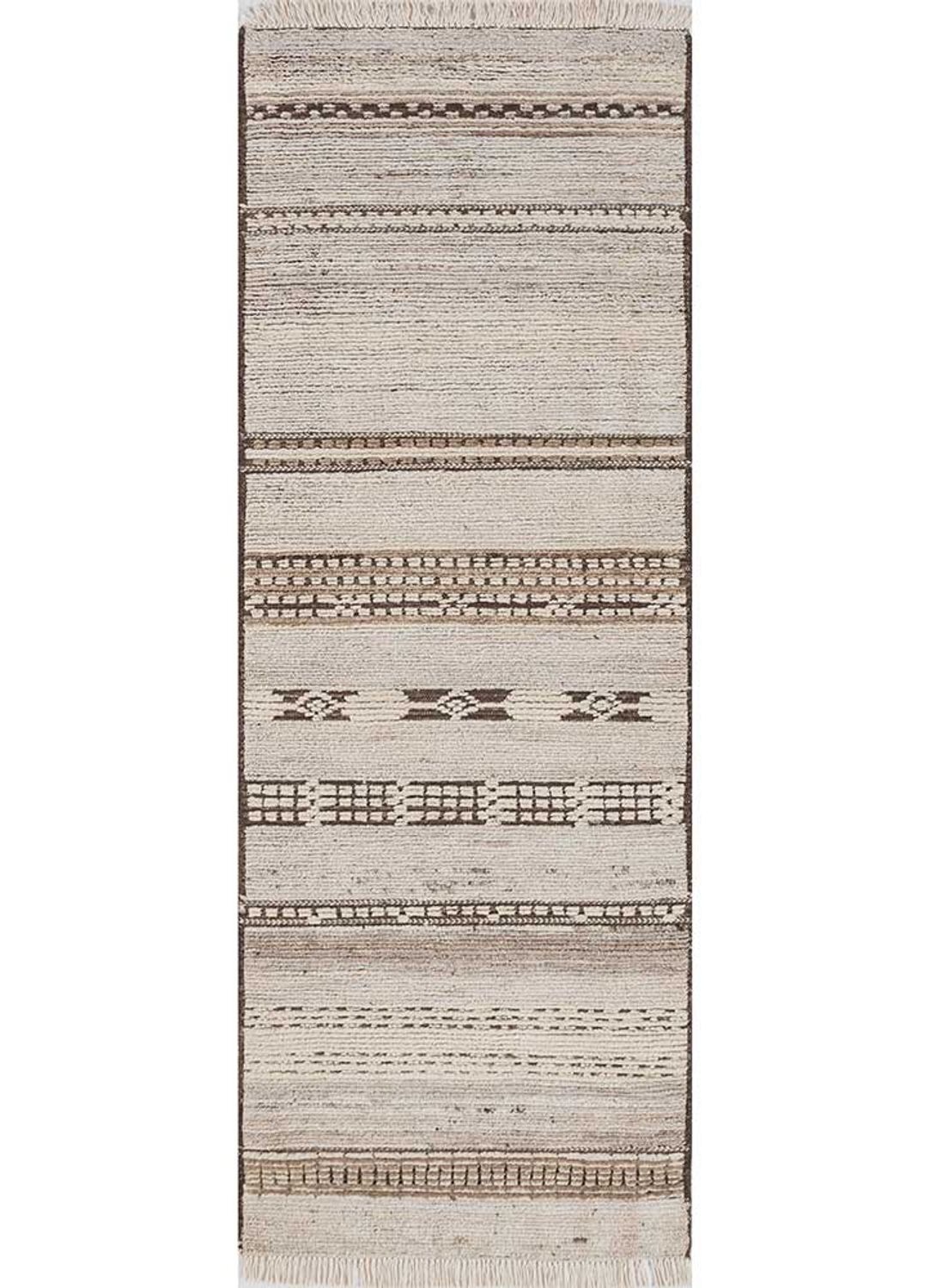 Tapis de couloir Tapis en laine - 240 x 75 cm - crème