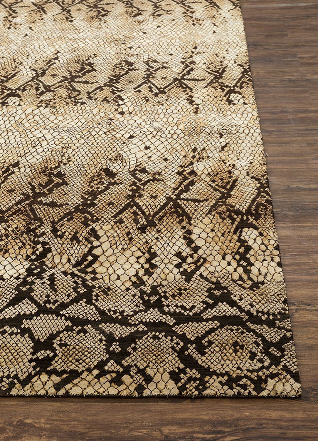 Designer tæppe - 90 x 60 cm - mørk beige