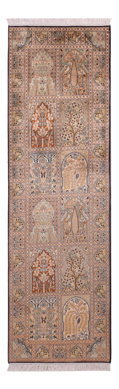 Biegacz Jedwabny dywan - Kashmir Silk - 259 x 79 cm - ciemny beż