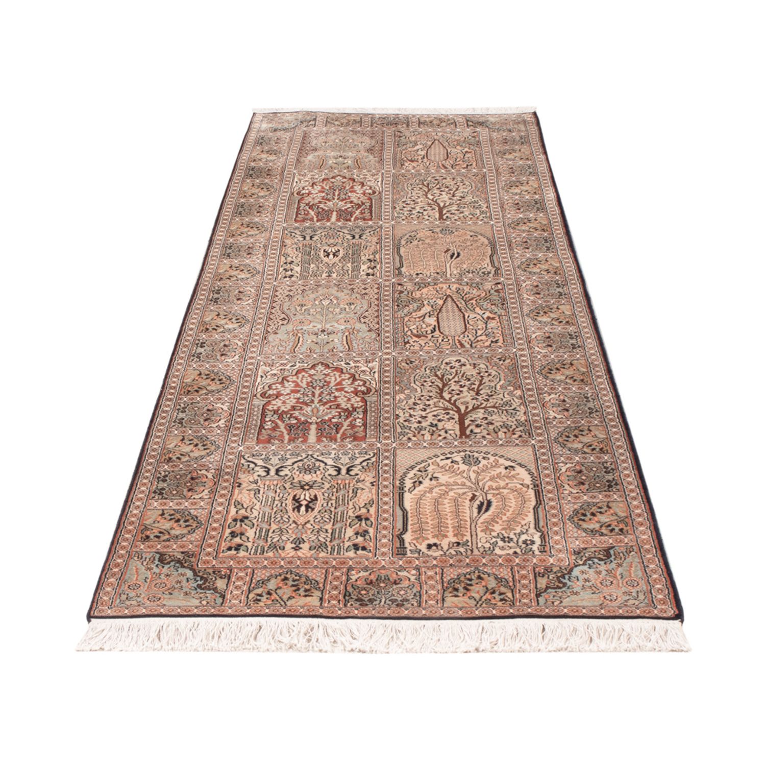 Biegacz Jedwabny dywan - Kashmir Silk - 259 x 79 cm - ciemny beż