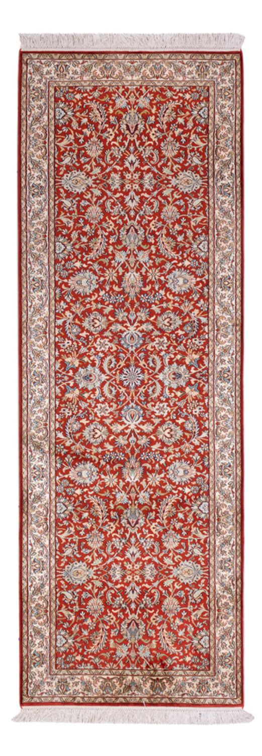 Runner Hedvábný koberec - Kašmírské hedvábí - 242 x 79 cm - červená