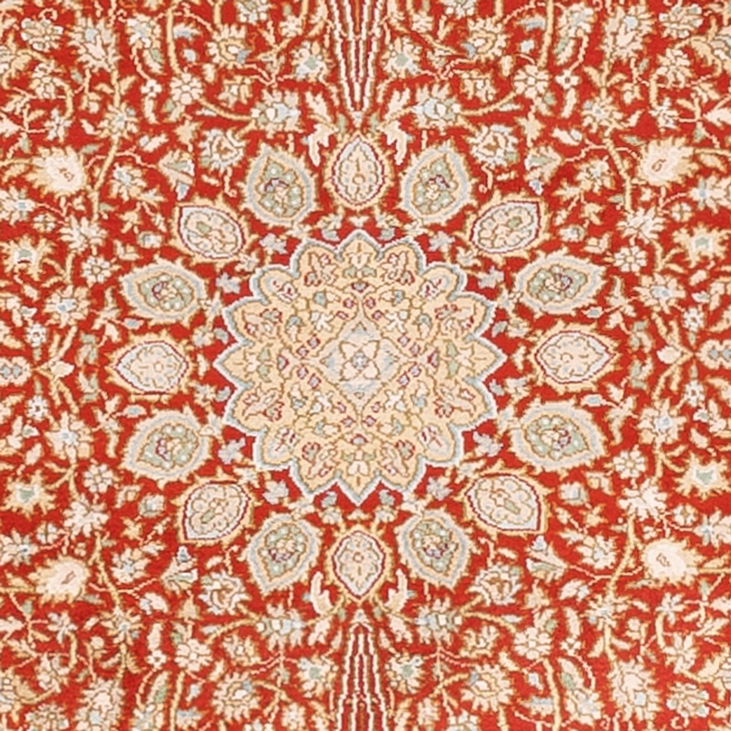 Alfombra de pasillo Alfombra de seda - Seda de Cachemira - 251 x 81 cm - rojo
