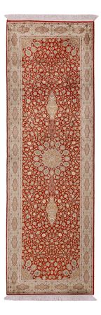 Corredor Tapete de seda - Kashmir Silk - 251 x 81 cm - vermelho