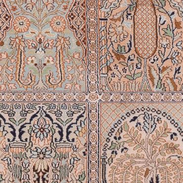 Løper Silketeppe - Kashmir silke - 243 x 80 cm - mørk beige