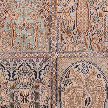 Alfombra de pasillo Alfombra de seda - Seda de Cachemira - 243 x 80 cm - beige oscuro