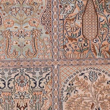 Løper Silketeppe - Kashmir silke - 237 x 79 cm - mørk beige