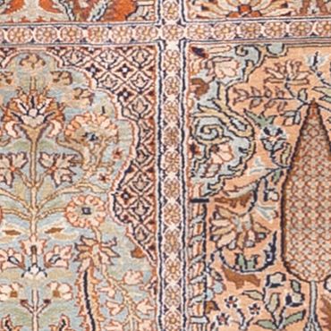 Corredor Tapete de seda - Kashmir Silk - 237 x 79 cm - bege escuro