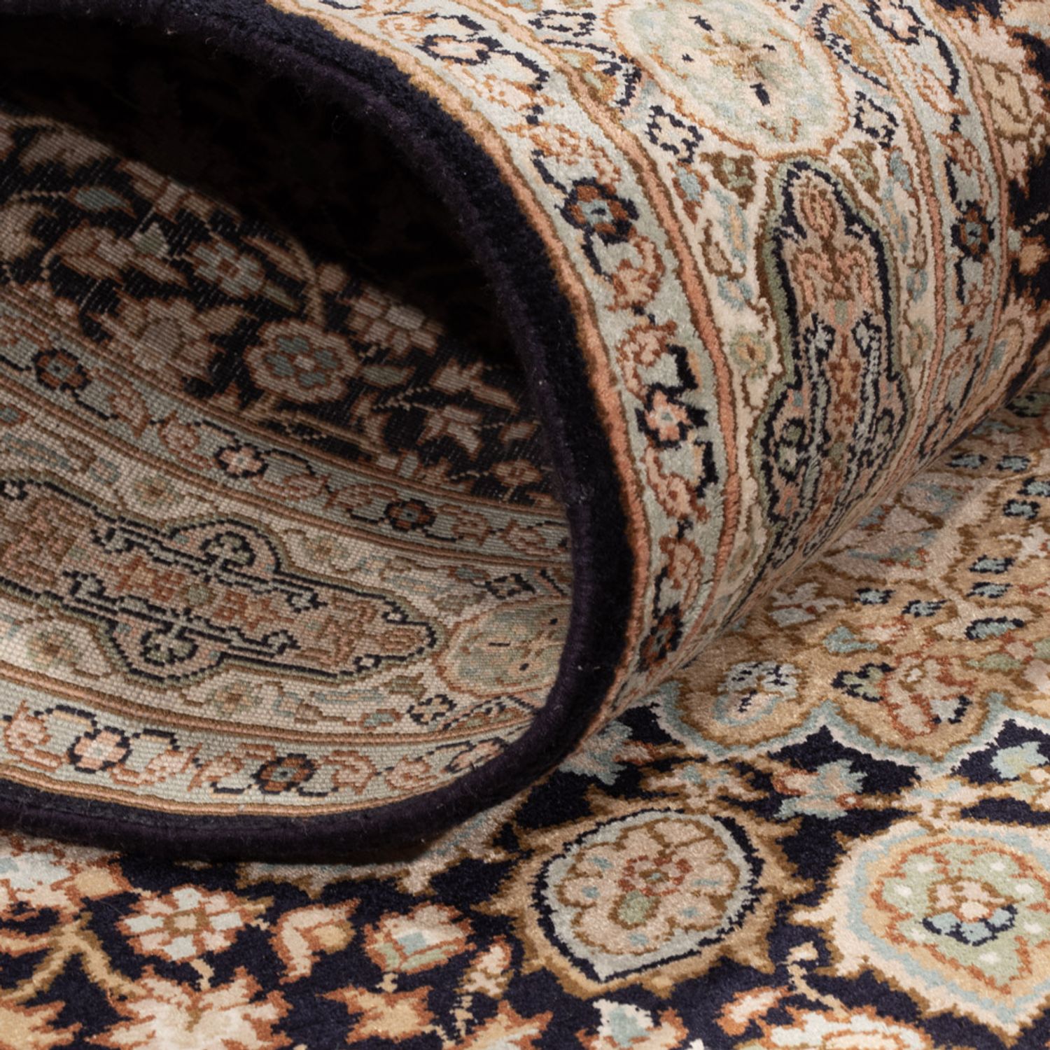 Biegacz Jedwabny dywan - Kashmir Silk - 255 x 81 cm - ciemny beż