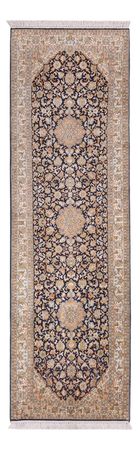 Runner Silk Rug - Kashmir Silk - 264 x 76 cm - dark beige