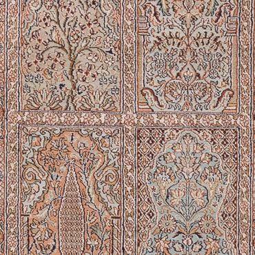 Løper Silketeppe - Kashmir silke - 296 x 77 cm - mørk beige