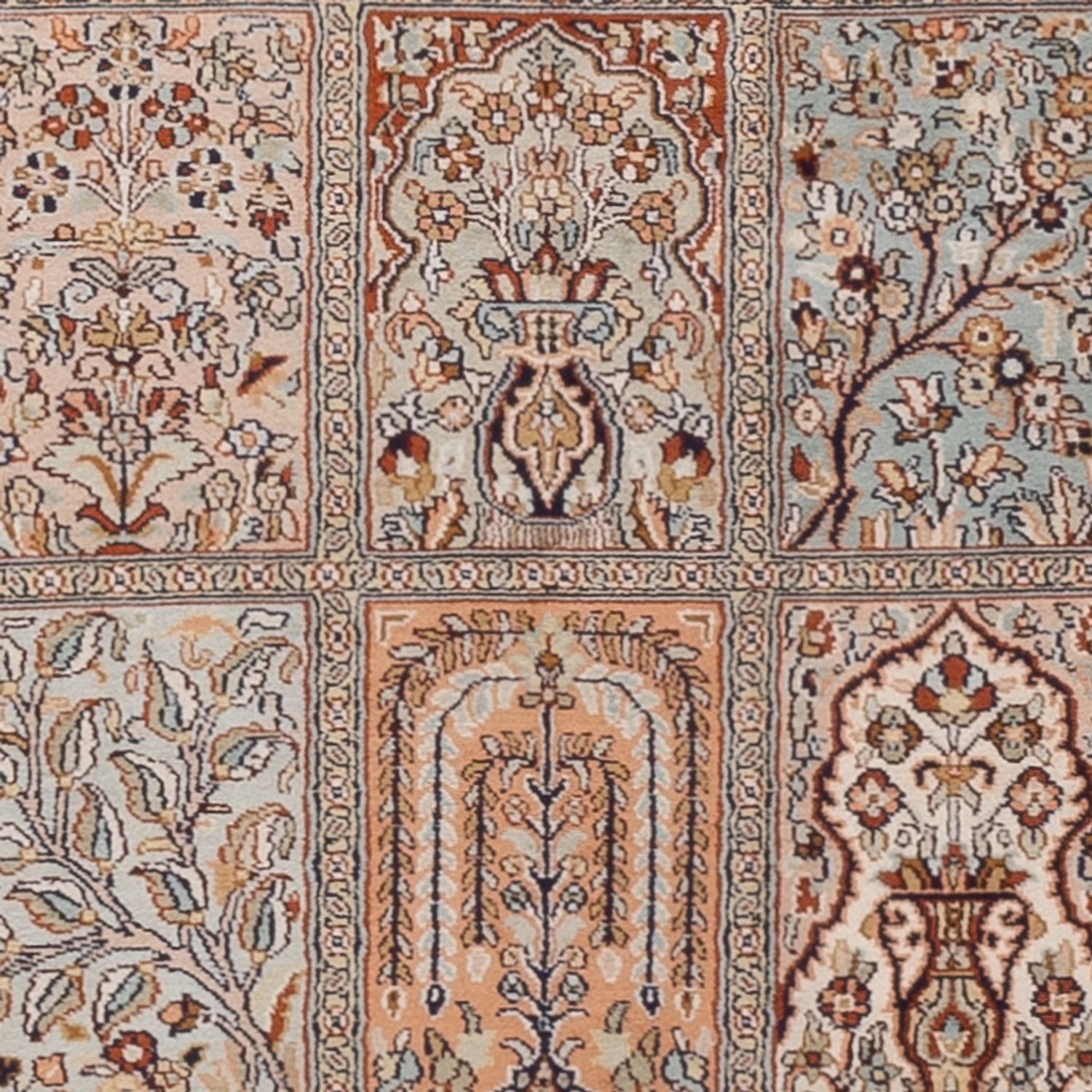 Corredor Tapete de seda - Kashmir Silk - 303 x 81 cm - bege escuro