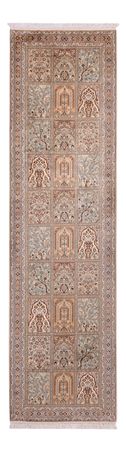Løper Silketeppe - Kashmir silke - 303 x 81 cm - mørk beige