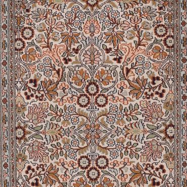 Løper Silketeppe - Kashmir silke - 338 x 79 cm - mørk beige