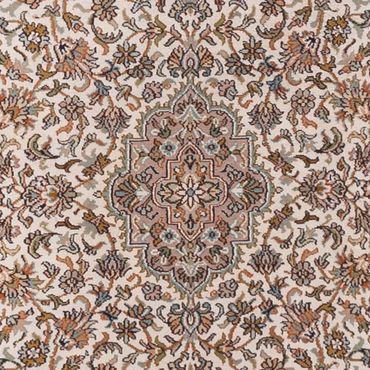Løper Silketeppe - Kashmir silke - 290 x 81 cm - lys beige